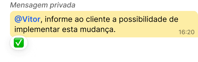 Mensagens privadas com menções